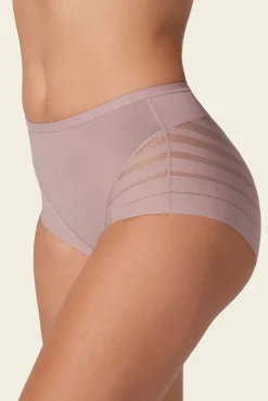 Leonisa Roupa Interior-Cueca cinta clássica com controle moderado da barriga e faixas de tule rosa