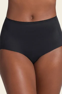 Leonisa Roupa Interior-Cueca clássica com efeito invisível e forte compressão no abdômen preto