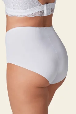 Leonisa Roupa Interior-Cueca clássica com efeito invisível e forte compressão no abdômen branco