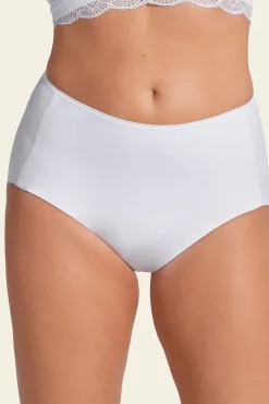 Leonisa Roupa Interior-Cueca clássica com efeito invisível e forte compressão no abdômen branco