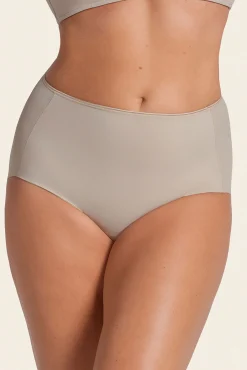 Leonisa Roupa Interior-Cueca clássica com efeito invisível e forte compressão no abdômen bege
