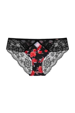 Dorina Roupa Interior-Cueca clássica hipster floral Anahi preto