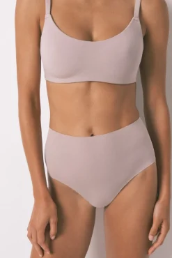 Women'secret Roupa Interior-Cueca de algodão bege cintura alta vison