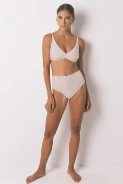 Women'secret Roupa Interior-Cueca de algodão cintura alta rosa