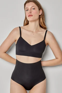 Gisela Roupa Interior-Cueca de alta redução com reforço preto