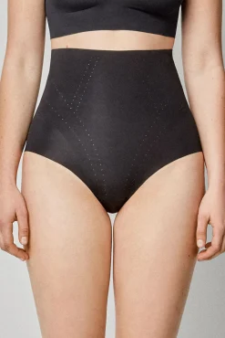 Gisela Roupa Interior-Cueca de alta redução com reforço preto