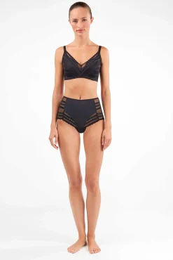 Gisela Roupa Interior-Cueca de renda alta preto