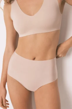 Women'secret Roupa Interior-Cueca marrom de corte limpo e cintura alta cru