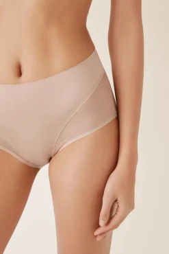 Women'secret Roupa Interior-Cueca média modeladora tule nude cru