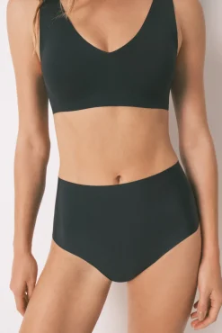 Women'secret Roupa Interior-Cueca preta de corte limpo e cintura alta preto