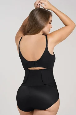 Leonisa Roupa Interior-Cueca pós-parto e pós-cirúrgica com laterais de velcro preto