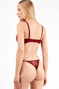 Gisela Roupa Interior-cuequinha brasileira com tiras vermelho