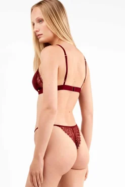 Gisela Roupa Interior-Cuequinha brasileira de veludo vermelho