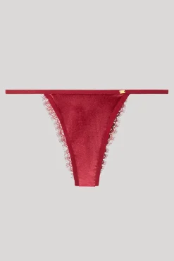 Gisela Roupa Interior-Cuequinha brasileira de veludo vermelho