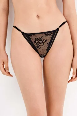 Gisela Roupa Interior-Cuequinha brasileira toda em renda preto