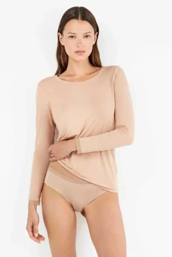 Gisela Roupa Interior-Cuequinha básica midi com galão de renda cru