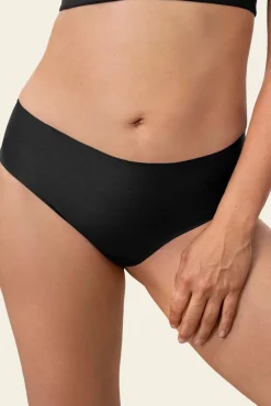 Leonisa Roupa Interior-Cuequinha invisível de cintura alta preto