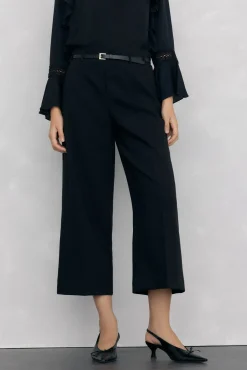 Pedro del Hierro Calças-culotte culotte com cinto Preto
