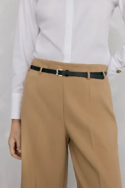 Pedro del Hierro Calças-culotte culotte com cinto Beige
