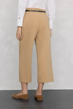 Pedro del Hierro Calças-culotte culotte com cinto Beige