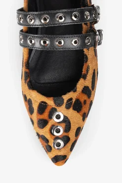 Popa Sabrinas|Calçado De Couro-Dançarina Lady Leopard Star Laranja