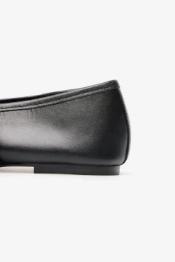 Cortefiel Sabrinas|Calçado De Couro-Dançarina tira pele Preto