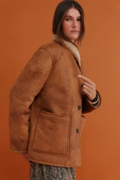 Hoss Intropia Sobretudos-Daphne. Desportiva dupla face Castanho