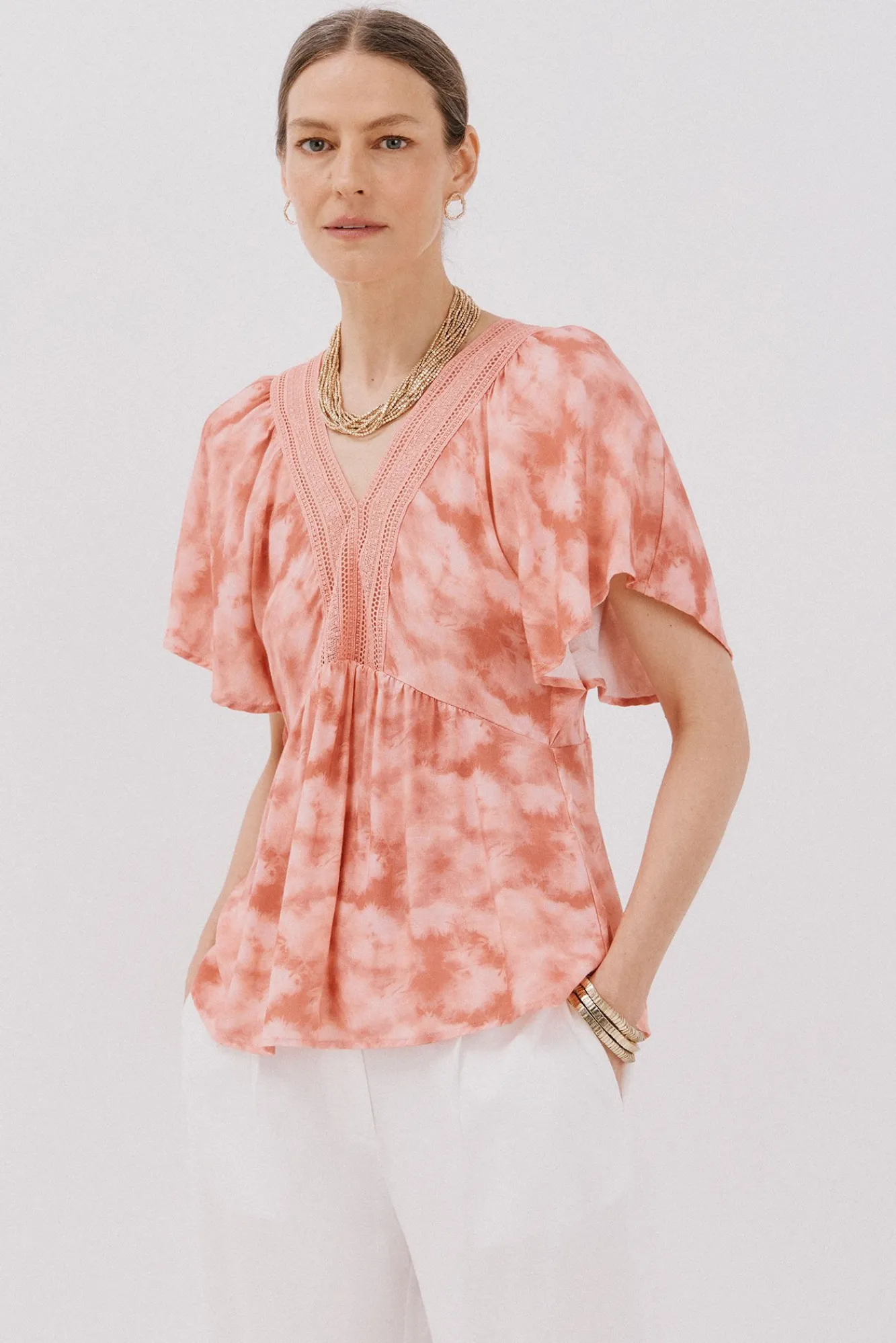 Cortefiel Blusas-decote com bico em V Multicolorido