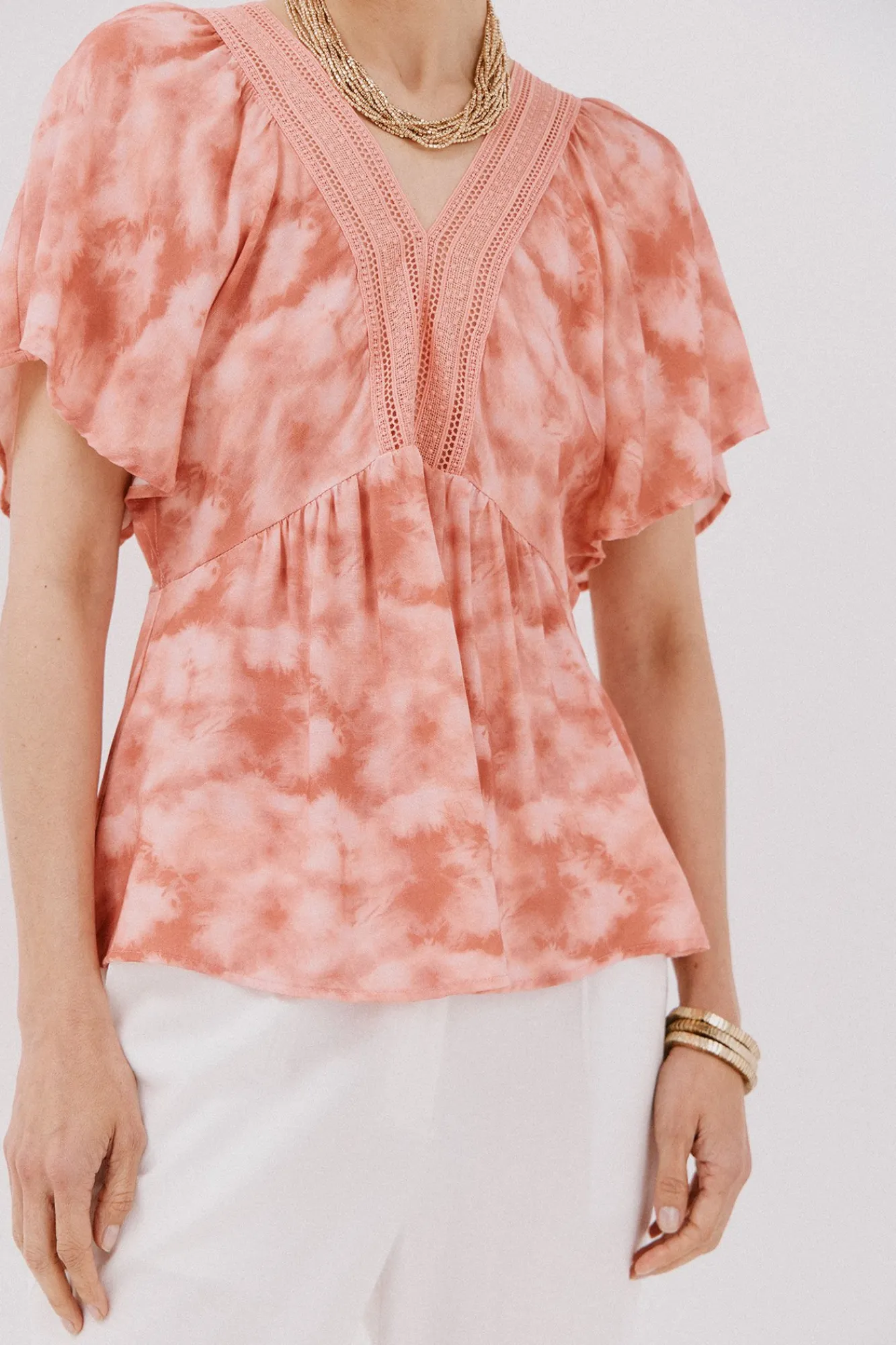 Cortefiel Blusas-decote com bico em V Multicolorido