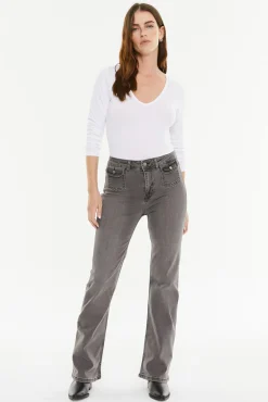 System Action Jeans-denim jeans com bolsos de remendo preto