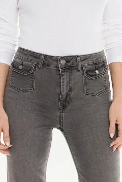 System Action Jeans-denim jeans com bolsos de remendo preto