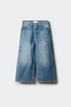 Springfield Kids Calças-denim jeans culotte para meninas azul