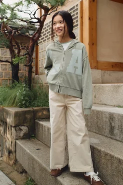 Springfield Kids Calças-denim jeans culotte para meninas estampado