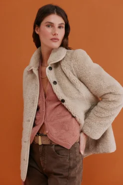 Hoss Intropia Sobretudos|Casacos-Denise. Desportiva com efeito de pele Ecru