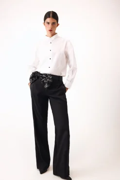 Pedro del Hierro Blusas-Desfile de camisas simples Branco