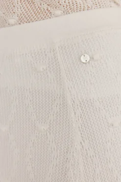 Pedro del Hierro Saias-Desfile de saia de malha estruturada malha Branco