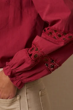 Polín Et Moi Blusas-Detalhes da blusa Adela Vermelho