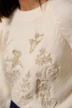 Polín Et Moi Camisolas-Detalhes da camisola Cris Ecru