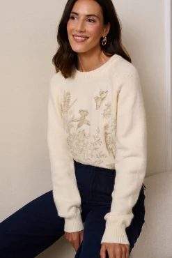 Polín Et Moi Camisolas-Detalhes da camisola Cris Ecru