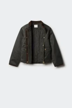 Springfield Kids Sobretudo-Detalhes do Parka menina Caqui escuro