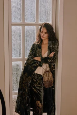 Hoss Intropia Sobretudos-Elodie. Casaco jacquard Azul