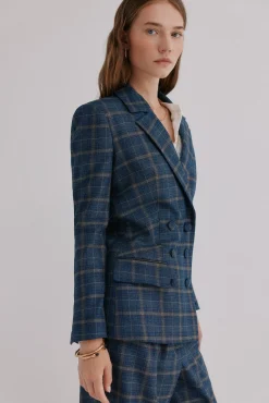 Hoss Intropia Fatos|Blazers-Elvira. Blazer xadrez Azul