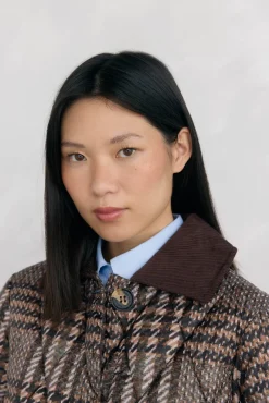 Pedro del Hierro Sobretudos|Casacos-estampado curta ultraleve Marrom