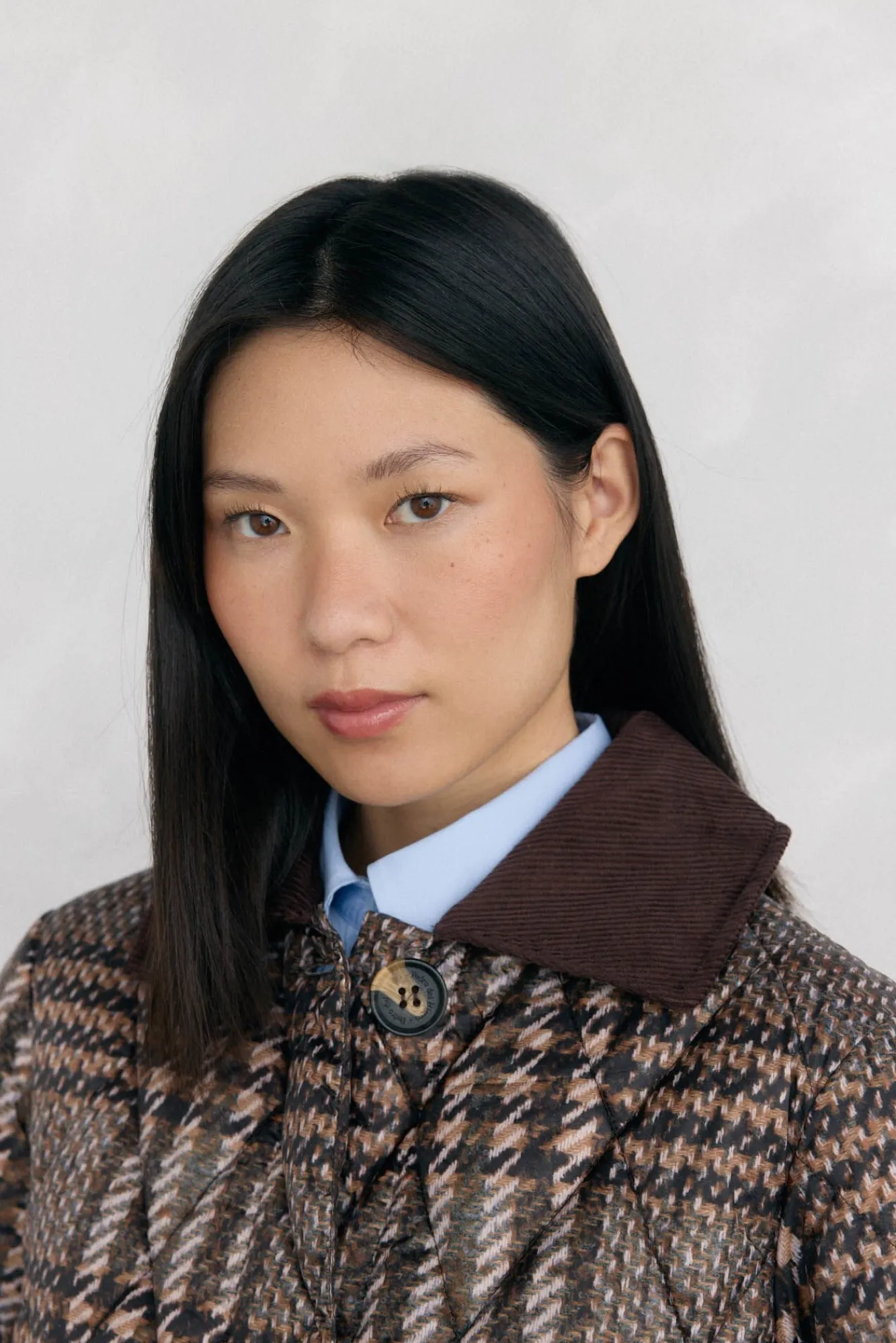 Pedro del Hierro Sobretudos|Casacos-estampado curta ultraleve Marrom