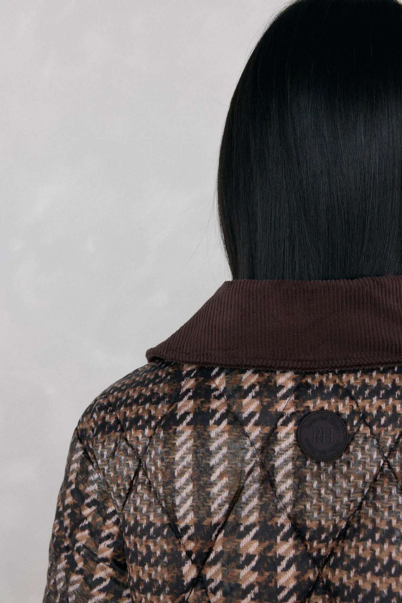 Pedro del Hierro Sobretudos|Casacos-estampado curta ultraleve Marrom