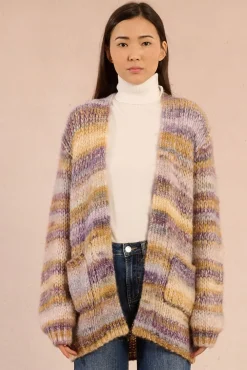 Molly Bracken Camisolas-Estampado riscas manga comprida feminino Multicolorido