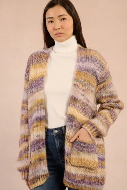 Molly Bracken Camisolas-Estampado riscas manga comprida feminino Multicolorido