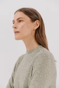 Cortefiel T-Shirts-Estrutura de losango superior Verde