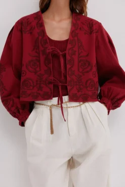 Hoss Intropia Sobretudos-Eva. jaqueta bordada Granada