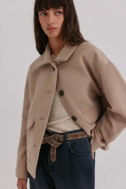 Hoss Intropia Casacos-Fabiana. Sobretudo curto Cinzento